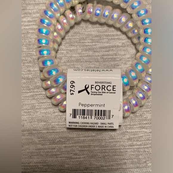 Bundle 3 for $10: Teletie Hair Tie Set of 3 - Purple, White/Iridescent, & Gold - Picture 6 of 8